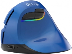 Bežički vertikalni miš Delux M618 Mini s RGB, BT i 2,4 GHz (plava)