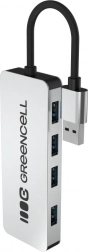 usb hub greencell basic 4× usb‑a 3.0 s integriranim kabelom