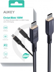Aukey USB-C kabel s LED zaslonom i pletenom površinom