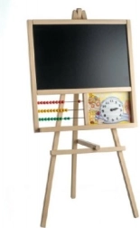 Drvena stalak ploča s brojanicom i satovima