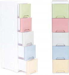 Dječji regal s 5 izvlačnim ladicama na kotačićima ModernHome