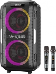 Bežični zvučnik W-KING T9 Pro snage 120 W i 2 mikrofona – crni