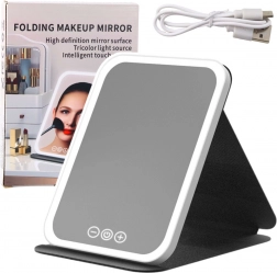 Sklopivo LED zrcalo s futrolom, 3 načina osvjetljenja i kontinuiranom regulacijom svjetline 18,5 cm