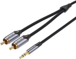 Audio kabel 2xRCA na 3,5 mm Vention BCNBK 8 m (sivi)