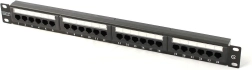 Patch panel 19" 24 portova kat. 5e U/UTP 1U crni DIGITUS
