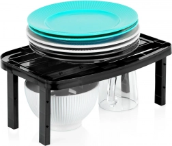 Kuhinjska stavljiva polica, crna, podesiva visina 31 × 22 × 14,5/11,5 cm