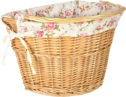 Pletena prednja košara za bicikl s cvjetnom podstavom i brzim click-učvršćenjem