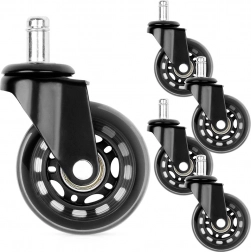Gumeni kotači za uredsku stolicu 63 mm, klin 11 mm, set 5 kom