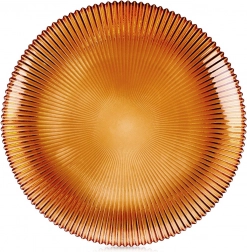 Stakleni desertni tanjur jantarne boje 21 cm