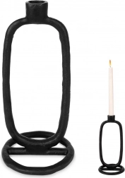 Aluminijski crni svijećnjak 24 cm