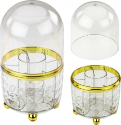 Organizator za kozmetiku s rotirajućom bazom i prozirnim poklopcem