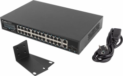 Lanberg 24-portni gigabitni PoE+ switch 250 W s 2x SFP i 2x uplinkom