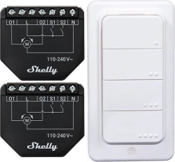 Set pametnih upravljača roletama Shelly Shutter (2 kom) + daljinski BLU RC Button 4