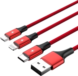 Univerzalni 3u1 USB kabel za punjenje s USB-C, microUSB i Lightning konektorima, 1,2 m