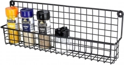 Metalna zidna polica za začine – crna