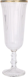 Čaša za šampanjac 120 ml sa zlatnim obrubom