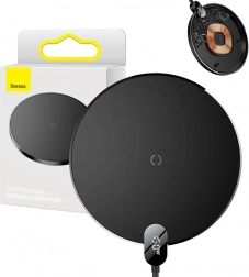 Baseus bežični punjač s LED zaslonom 15W crni