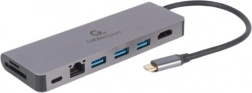 Usb‑C hub s HDMI (UHD 4K), gigabit LAN, 2× USB‑A, SD/microSD i 100 W PD – CABLEXPERT