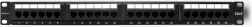 Patch panel za rack, 24-portni CAT6 UTP, crni