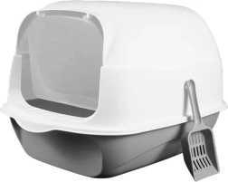 Zatvoreni mačji WC s preklopnim gornjim dijelom i lopaticom