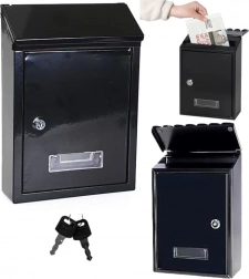 Poštanski sandučić od pocinčanog čelika, crni 26,5 × 18,5 × 6,5 cm