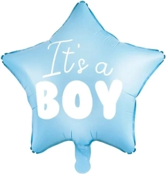 Foli balon zvijezda "It's a boy" plava 48 cm