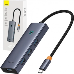 USB‑C razdjelnik 5-u-1 BASEUS UltraJoy s HDMI 4K i 4× USB 3.0 sivi