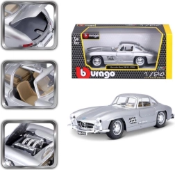 Bburago 1:24 Mercedes Benz 300SL srebrna 18-22023