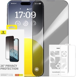 Kaljeno staklo za iPhone 15 Pro s zaštitom privatnosti Baseus Diamond