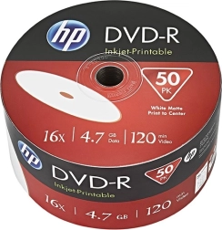 hp dvd-r 4,7 gb 16× inkjet printable, 50 kom (bulk)