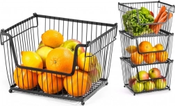 Metalna košara za voće i povrće, crna