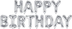 Foli baloni Happy Birthday – Srebrna