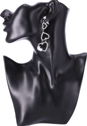 Duge naušnice s motivom srca - srebro