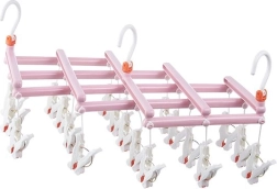 Sklopiva vješalica za rublje s kvačicama, 19 kvačica, ružičasta