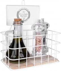 Bijela metalna kuhinjska polica 21 × 12,5 × 24 cm