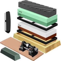 Vodeni brus za noževe RUHHY – set s više granulacija i kožnim remenom