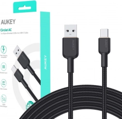 aukey usb-a na usb-c kabel 1 m, pleteni, 60 w power delivery