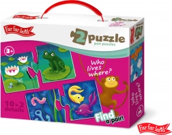 Far Far Land Puzzle kućice za povezivanje životinja