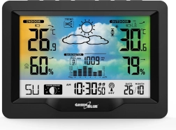 Bežična meteorološka stanica s DCF-om, kolor zaslonom te mjerenjem temperature i vlažnosti GREENBLUE