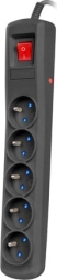 Prenaponska zaštitna produžna utičnica NATEC Bercy 400, 5 utičnica, kabel 1,5 m, crna