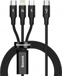 Punjački kabel Baseus 3 u 1, 20W, crni, 1,5 m