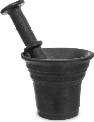 Lijevanoželjezni mužar za začine crni