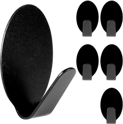 Samoljepljive čelične kukice, crne, 3 × 2 cm, set 6 kom