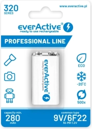 Punjaiva baterija everActive 9V 320 mAh Ni-MH spremna za uporabu
