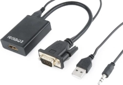 VGA u HDMI pretvarač 15 cm crni