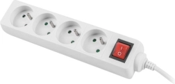 Bijela produžna utičnica 1,5 m s 4 utičnice i prekidačem