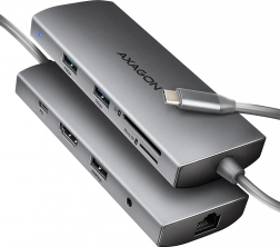 Multifunkcionalni USB‑C hub 9-u-1 5 Gb/s s HDMI 4K/60 Hz, 3× USB‑A, čitačem SD/microSD, GLAN, audio i PD 100 W, 20 cm USB‑C kabel