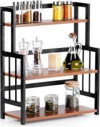 Drvena troetažna kuhinjska polica 41,5 × 18,5 × 50 cm