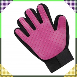 Rukavica za češljanje dlake i masažu za pse i mačke – ružičasta silikonska