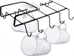 Metalni držač za šalice ispod police, crni